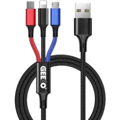 GEEOO DC303 2.4A 3 in 1 Long Data Cable - Rokomari